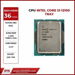 CPU Intel Core i3 12100 (3.3GHz turbo up to 4.3GHz, 4 nhân 8 luồng, 12MB Cache, 58W) 12TH TRAY