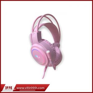 Tai Nghe RK X1 Pink (Màu Hồng) Âm Thanh 7.1 USB LED - Hàng Chính Hãng